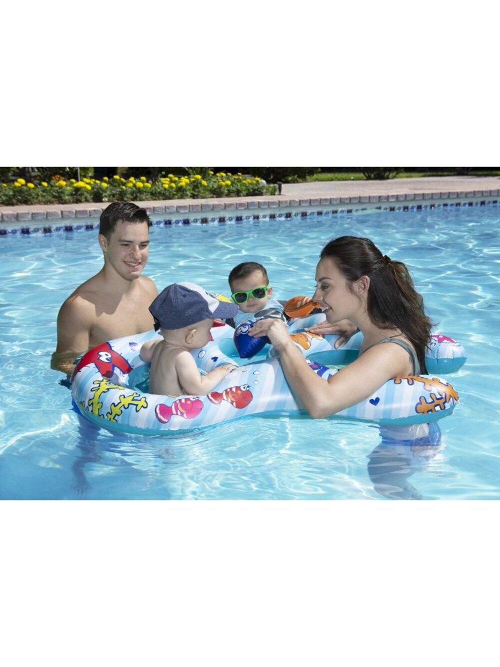 Dual-Child Baby Pool Float for Infants & Toddlers, Ages 8-24 Months, Fun Summer